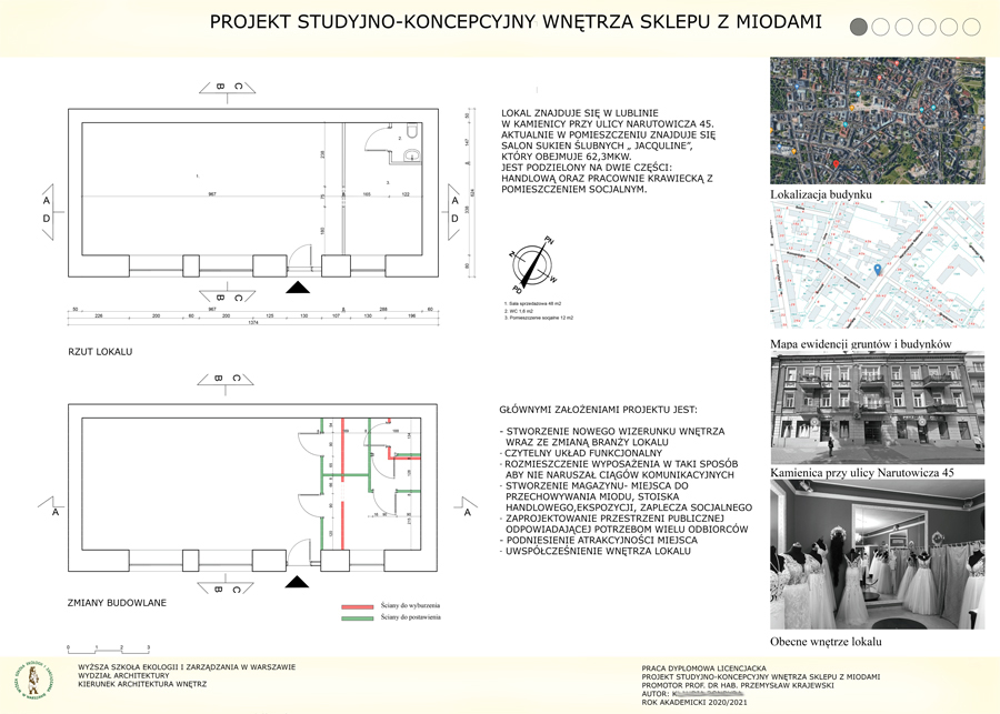 Projekt studyjno-koncepcyjny wnętrza sklepu z miodami — zdjęcie 1, Akademia Techniczno-Artystyczna (ATA)