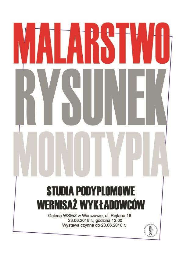 Wystawa pt. Malarstwo Rysunek Monotypia — zdjęcie 1, Akademia Techniczno-Artystyczna (ATA)